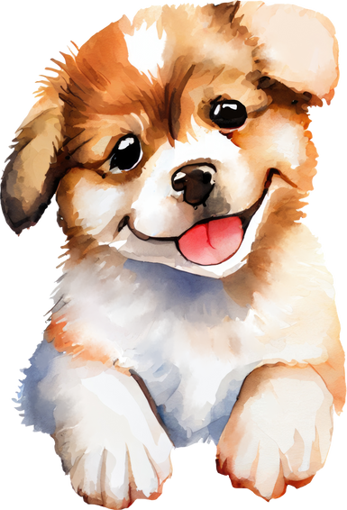 Cute Puppy Dog Watercolor